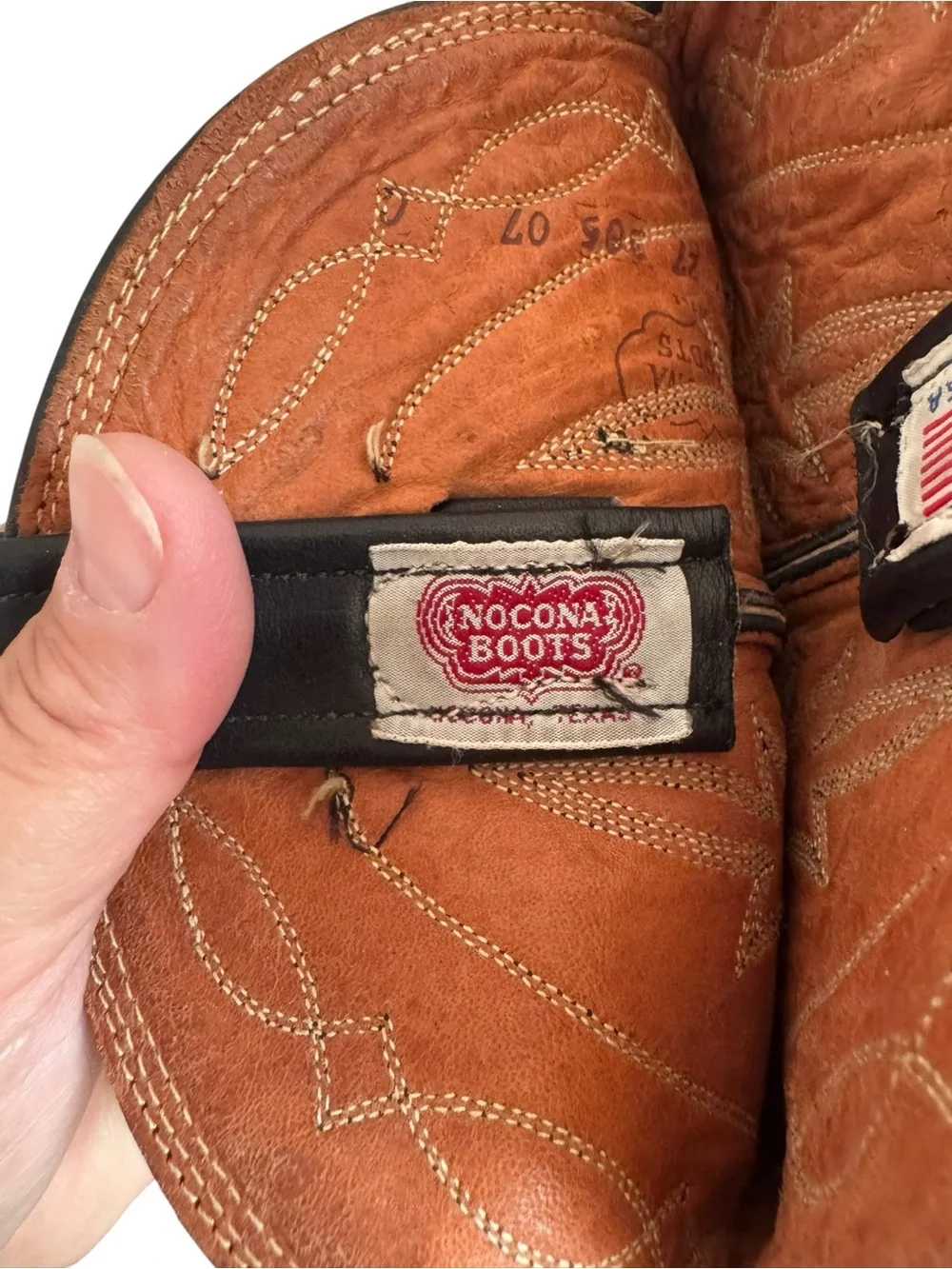 VINTAGE Nocona Men's Black Leather Western Boots Made in USA 90s Size 7C